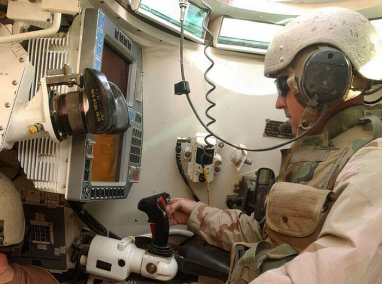 Soldier inside a tank