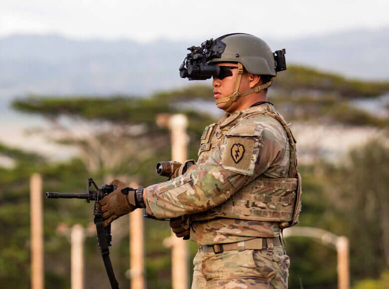 Mobile soldier with FWS weapon sight