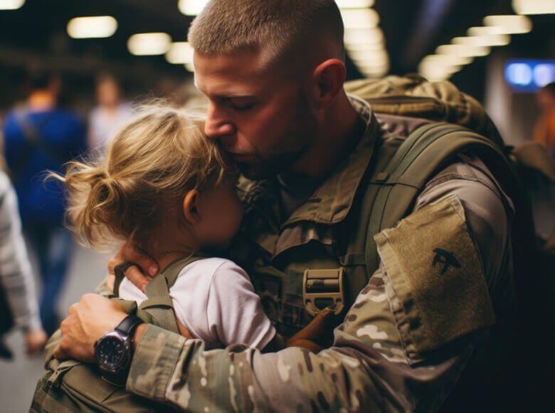 Soldier with child